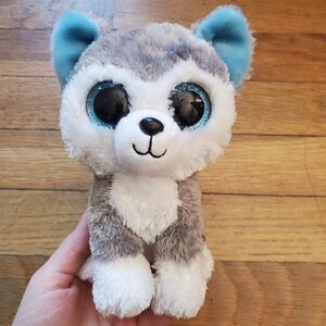 Ty Tysilk Slush Husky blue sparkle‎ eyes stuffed animal plush 6in